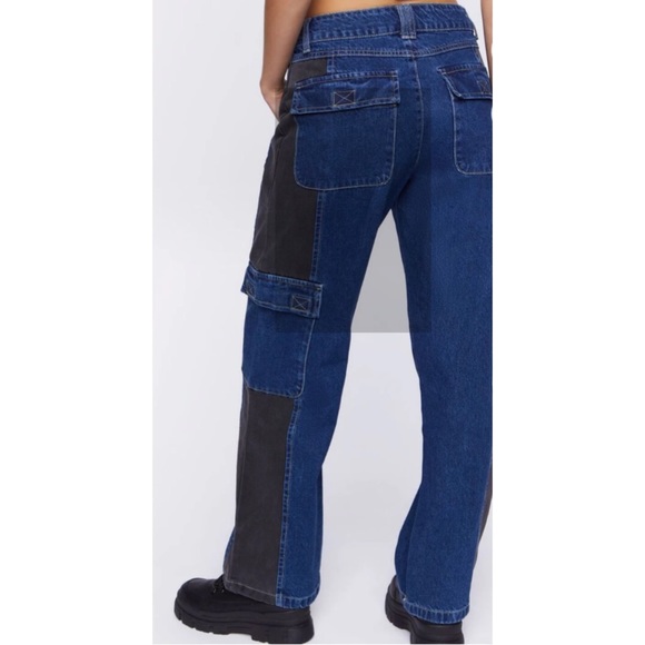 F21 ~Contrast-Panel High-Rise Dad Jeans (NWT) - Picture 2 of 9